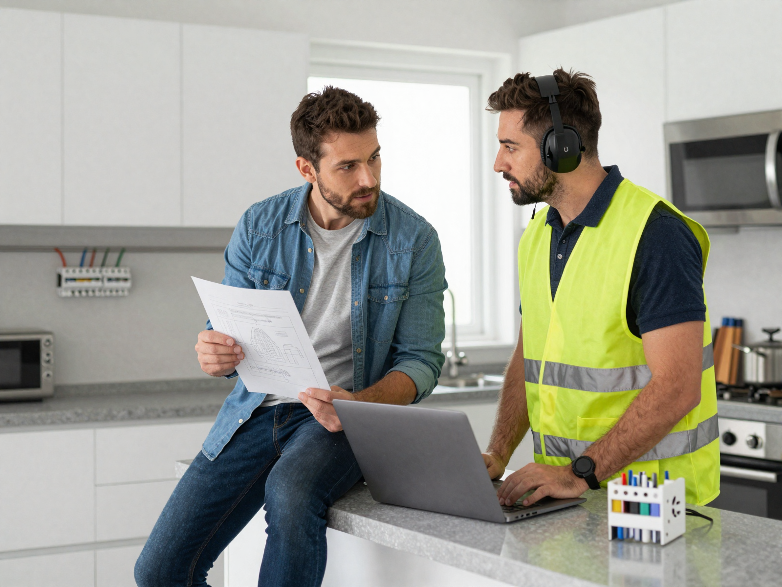 Professional electrician installing modern electrical systems